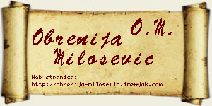 Obrenija Milošević vizit kartica